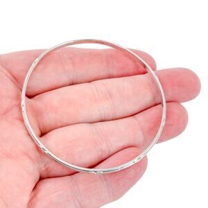 Vintage Sterling Silver 925 Etched Bangle Bracelet 8”